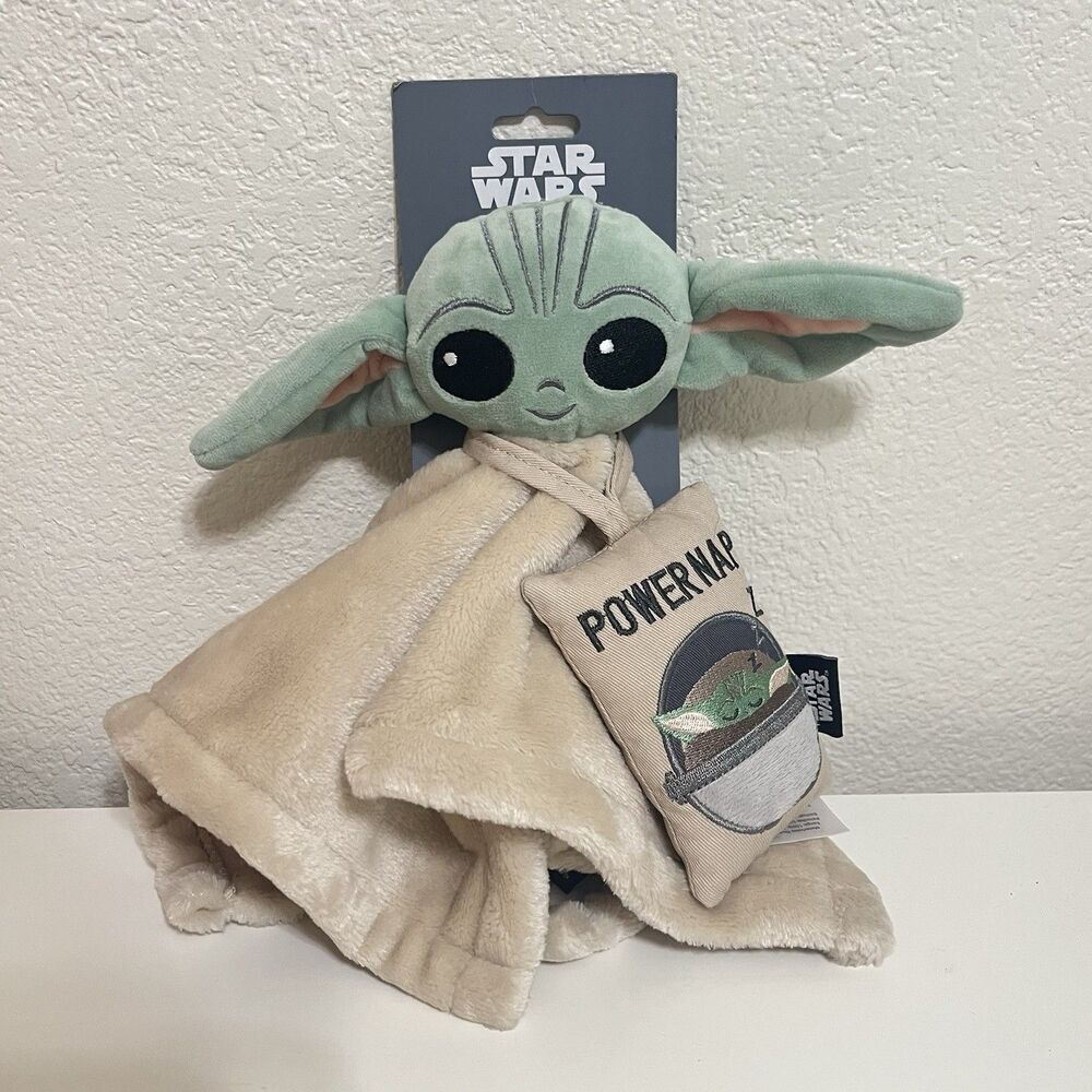 Star Wars The Child Baby Yoda Grogu Lovey Security Blanket & Door Pillow 2Pc Set